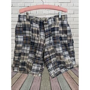 Charleston Twills Madras Patchwork Shorts Size 34 Mens Golf Preppy Old Money